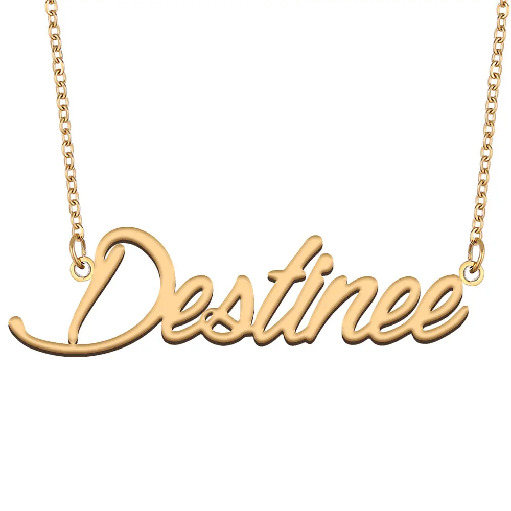 

Destinee Name Necklace for Women Gold Color Nameplate Pendant Stainless Steel Jewelry Collares Para Mujer Letters Choker