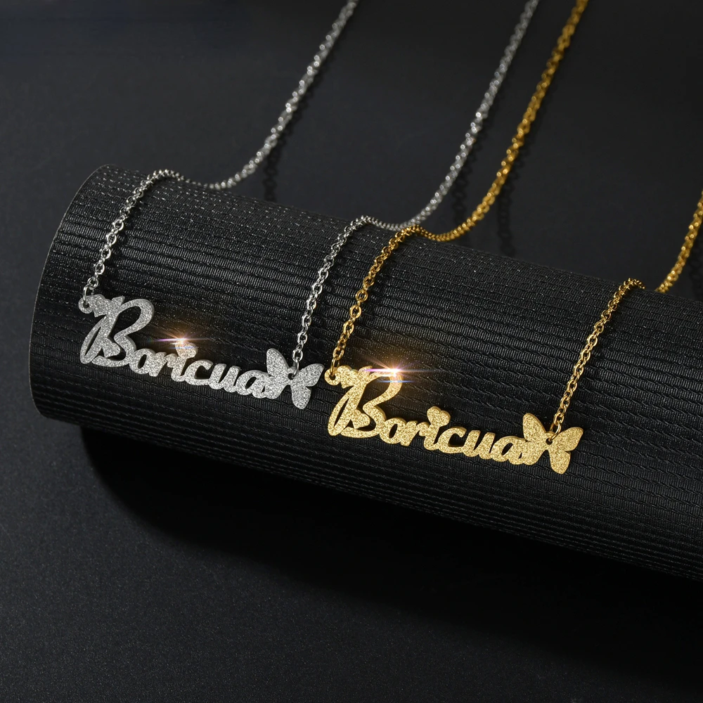 2020 заказное ожерелье из нержавеющей стали с матовым именем и бабочкой, персонализированное Золотое колье с надписью, подвеска, именная табличка, подарок
2020 заказное ожерелье из нержавеющей стали с матовым именем и бабочкой, персонализированное Золотое колье с надписью, подвеска, именная табличка, подарок