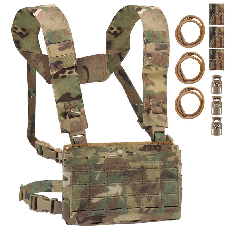 

Tactical Vest MOLLE MK5 Chest Rig Hook and Loop Chassis Placard Outdoor CS Games Magazine Pouch Vests