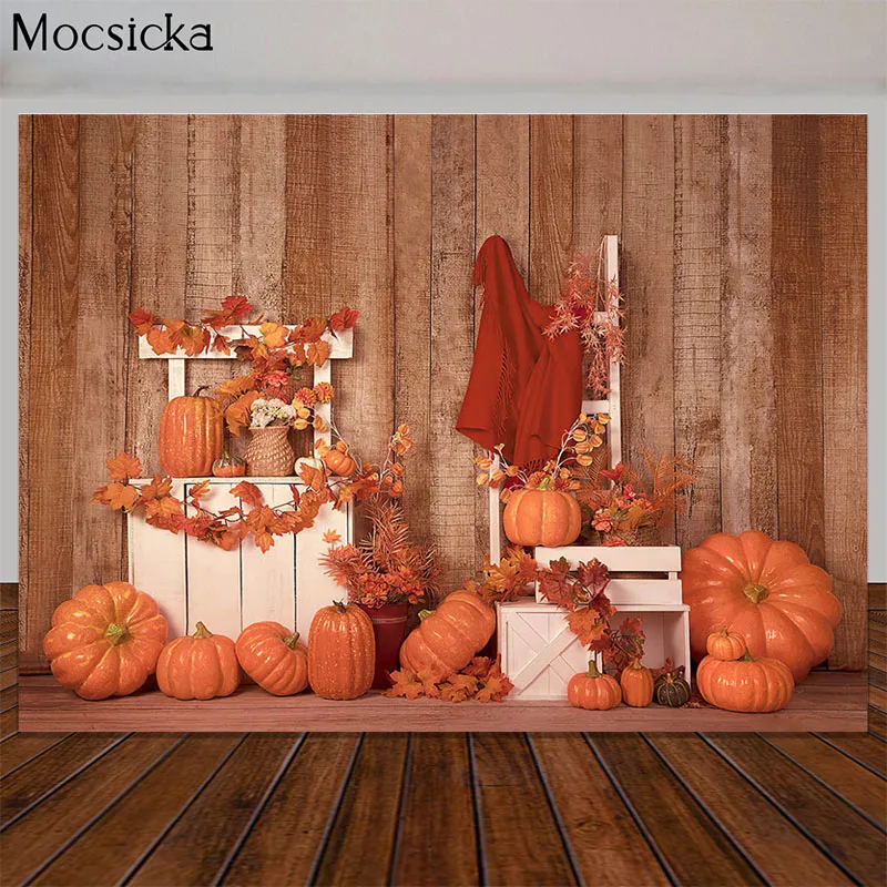 

Fall Thanksgiving Backdrop Autumn Harvest Pumpkin Photography Background Kids Birthday Cake Smash Photo Studio Props Supplies