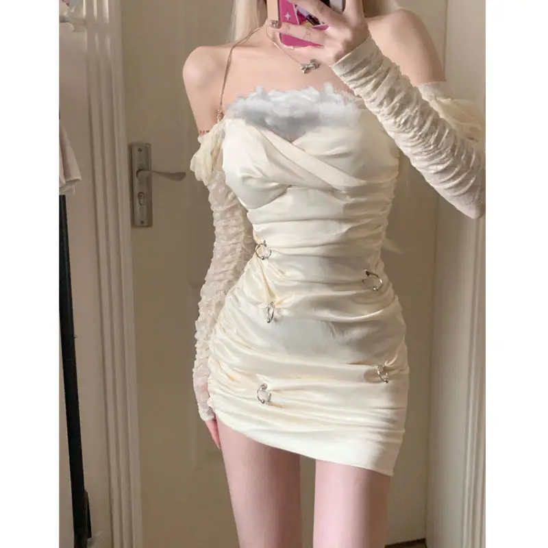 

Pure Desire Sexy Hot Girl Slim Fit Dress Waist Slimming Temperament Sheath Short Skirt