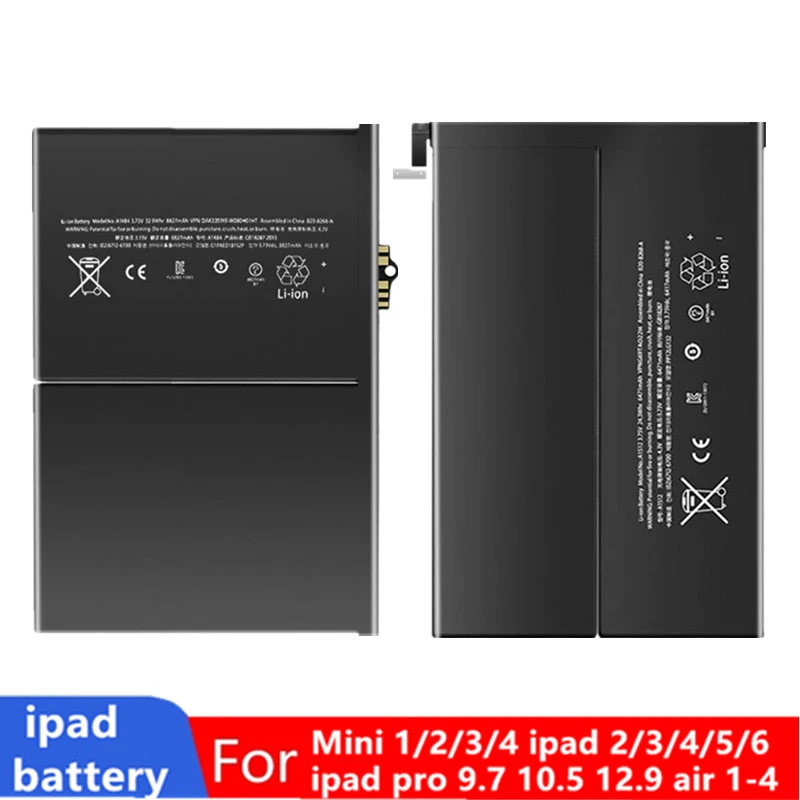 

For iPad 2 3 4 5 6 Air 1 Air 2 For iPad Mini 1 2 3 4 5 For iPad Pro 9.7 10.5 12.9 Replacement Batteria For iPad Tablet Battery