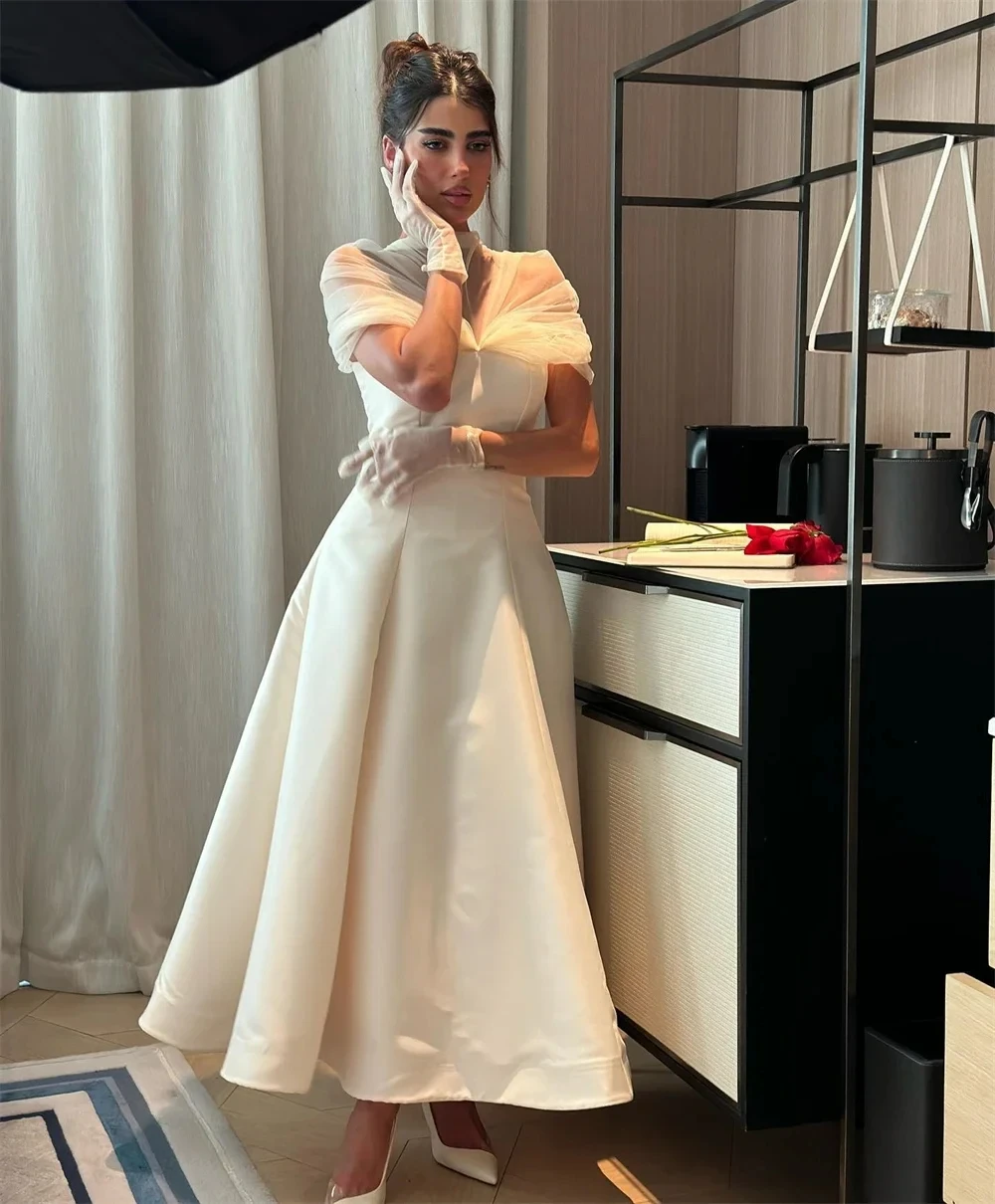 2024 Women High Collar Ball gown Celebrity Party Fold Draped Sparkle Satin Prom Dresses Strapsless Ankle Length Evening Dresses
2024 Women High Collar Ball gown Celebrity Party Fold Draped Sparkle Satin Prom Dresses Strapsless Ankle Length Evening Dresses