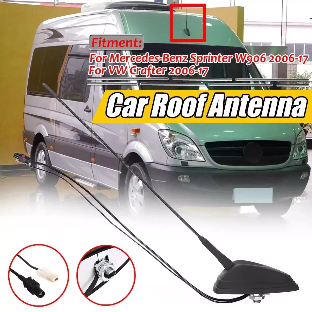 

Car Roof Mounted Radio Antenna Aerial A9068200475 for Mercedes Benz Sprinter W906 & VW Crafter 2006-2017 Car Accessories