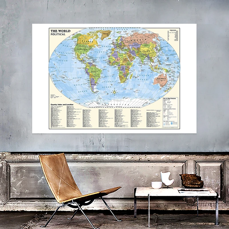 150*100cm The World Map with Country Index and Location Non-woven Canvas Painting Wall Art Poster Home Decoration School Supply
150*100cm The World Map with Country Index and Location Non-woven Canvas Painting Wall Art Poster Home Decoration School Supply