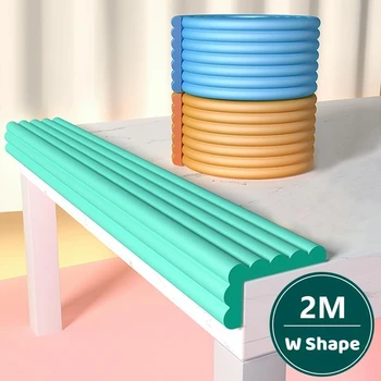 아기 모서리 및 모서리 보호대 테이블 책상 가구, W 모양 어린이 충돌 방지 스트립, 어린이 안전 모서리 및 모서리 보호대, 2M 상품 이미지