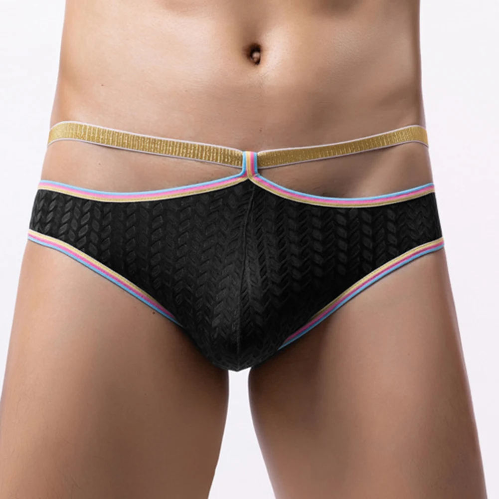 

Sexy Men Briefs Big Pouch U Convex Panties Mesh Low Rise Thongs Hollow Bikini Underwear Solid Elasticity Boxers Erotic Lingerie