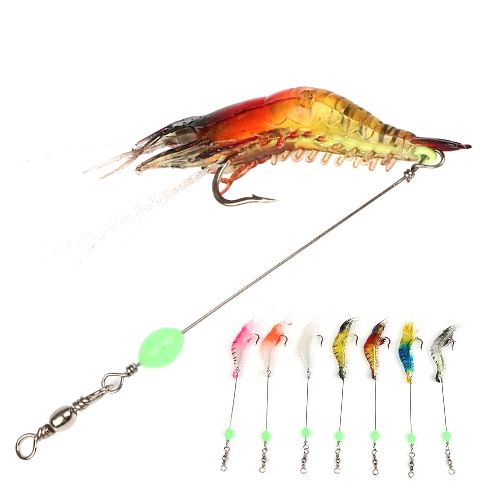 7pcs 8cm Luminous Shrimp Silicon Soft 3D Simulation Shrimp Artificial Bait With Hooks Swivels Sea Fishing 5g Fishing Tackle
7pcs 8cm Luminous Shrimp Silicon Soft 3D Simulation Shrimp Artificial Bait With Hooks Swivels Sea Fishing 5g Fishing Tackle