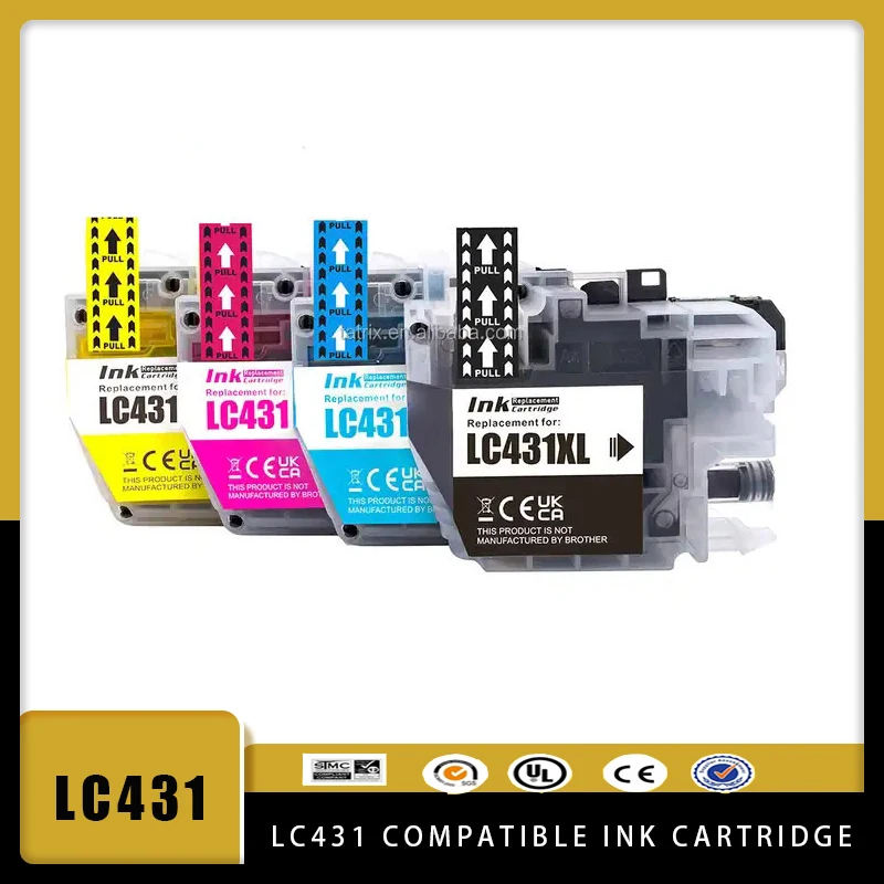 

Vilaxh LC431 LC431XL Compatible for Brother ink cartridge MFC-J6955DW J6957DW J6959DW Printer Area of application: Oceania