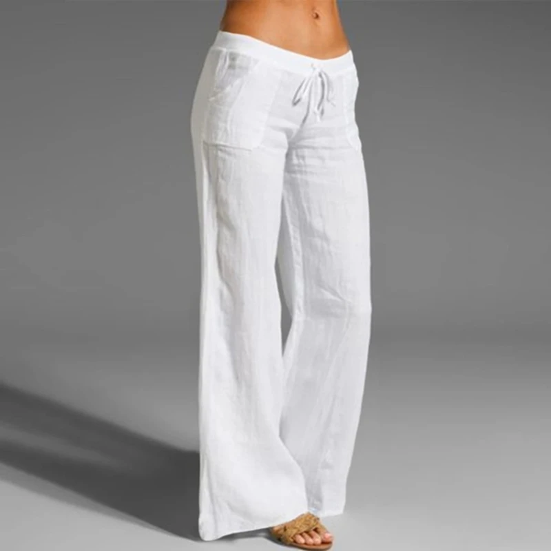 Women Long Pants Ladies High Waist Solid Straight Pants Wide Leg Pants Flared Trousers Slim Loose Pants/Flared Pan 
Women Long Pants Ladies High Waist Solid Straight Pants Wide Leg Pants Flared Trousers Slim Loose Pants/Flared Pan