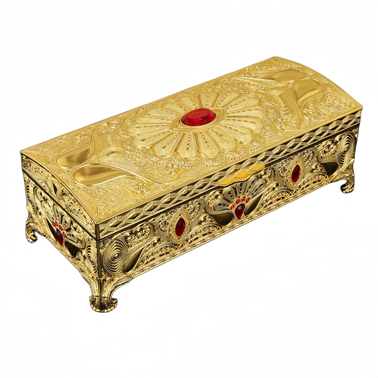 Creative Peacock Pattern Metal Rectangular Home Jewelry Box Wedding Jewelry Box Storage Box Decoration
Creative Peacock Pattern Metal Rectangular Home Jewelry Box Wedding Jewelry Box Storage Box Decoration