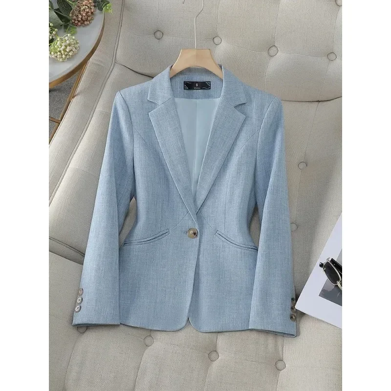 Fashion Women Formal Blazer Ladies Gray Khaki Blue Female Long Sleeve Single Button Business Work Wear Jacket For Autumn Winter
Fashion Women Formal Blazer Ladies Gray Khaki Blue Female Long Sleeve Single Button Business Work Wear Jacket For Autumn Winter