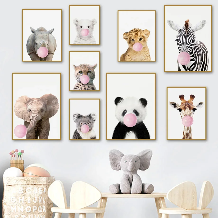Wall Art Canvas Painting Lion Koala Panda Zebra Elephant Pink Bubble Nordic Posters And Prints Wall Pictures For Kids Room Decor
Wall Art Canvas Painting Lion Koala Panda Zebra Elephant Pink Bubble Nordic Posters And Prints Wall Pictures For Kids Room Decor
