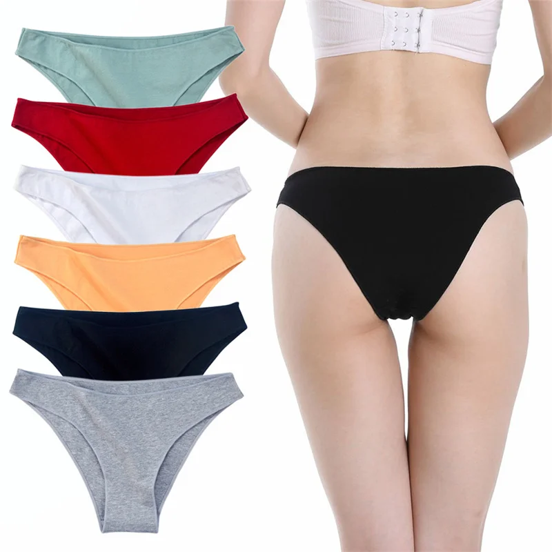 

Cotton Panties Traceless Pantys Female Underpants Sexy Underwear For Women Briefs Low Waist Solid Color Intimate Panty
