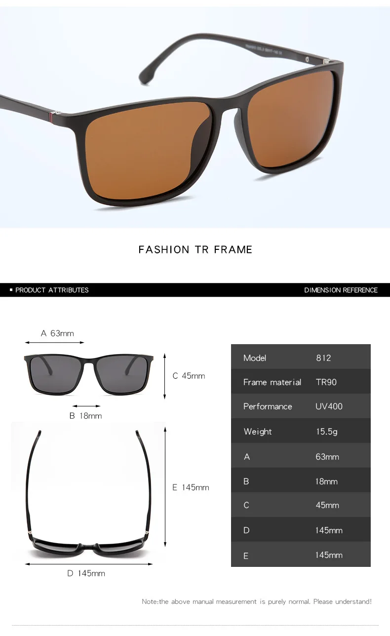 Kwadratowe spolaryzowane okulary mężczyźni Anti Glare Minus Tea Lens 12 S9254106f230541ef846beab74d5a02f7W