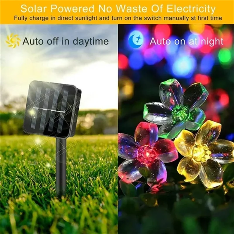 200/100/50/30/20LED Outdoor Courtyard Solar Fairy Lights Cherry Blossoms Solar String Lights Christmas Decorative Lighting Lamp 200/100/50/30/20LED Outdoor Courtyard Solar Fairy Lights Cherry Blossoms Solar String Lights Christmas Decorative Lighting Lamp