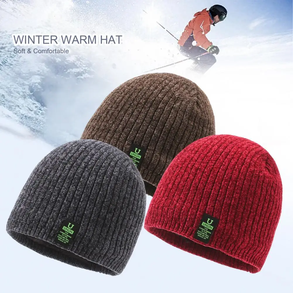 

Warm Dome Hat Men's Winter Knit Hat with Fleece Lining Warm Windproof Beanie Casual Slouchy Skullies Cap for Cold Weather Velvet