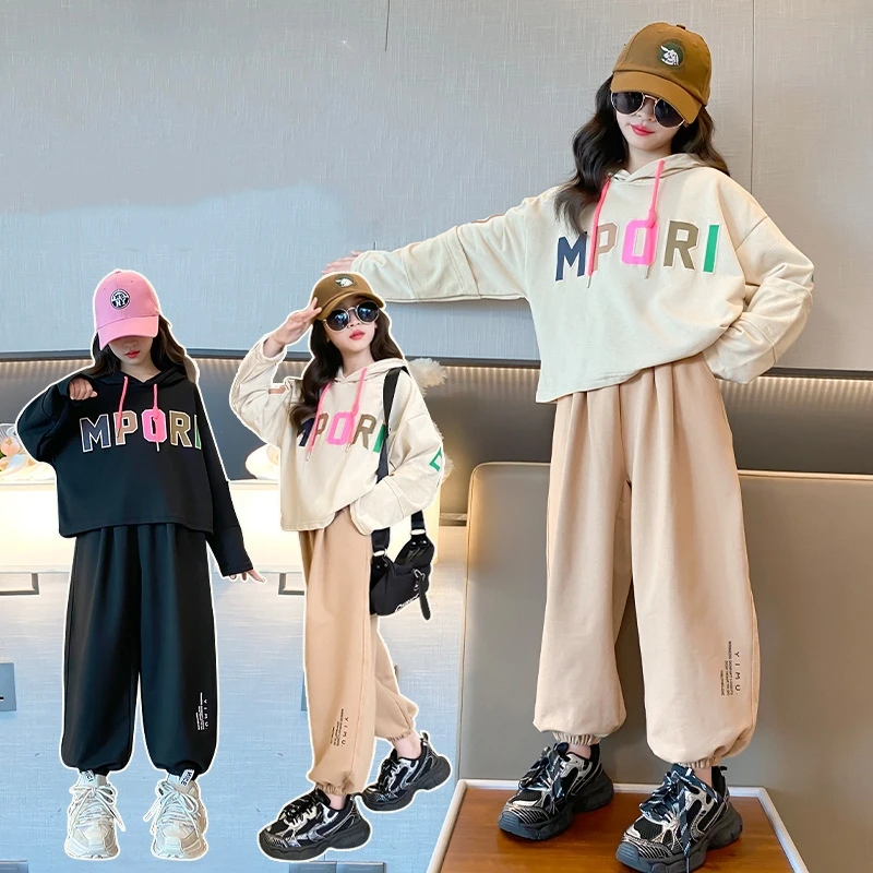 2024 Spring Teenage Girl Hoodies Clothes Set Letter Hooded Pullover Top and Pant Buttom 2 Pieces Outfit Children Tracksuit Suit
2024 Spring Teenage Girl Hoodies Clothes Set Letter Hooded Pullover Top and Pant Buttom 2 Pieces Outfit Children Tracksuit Suit