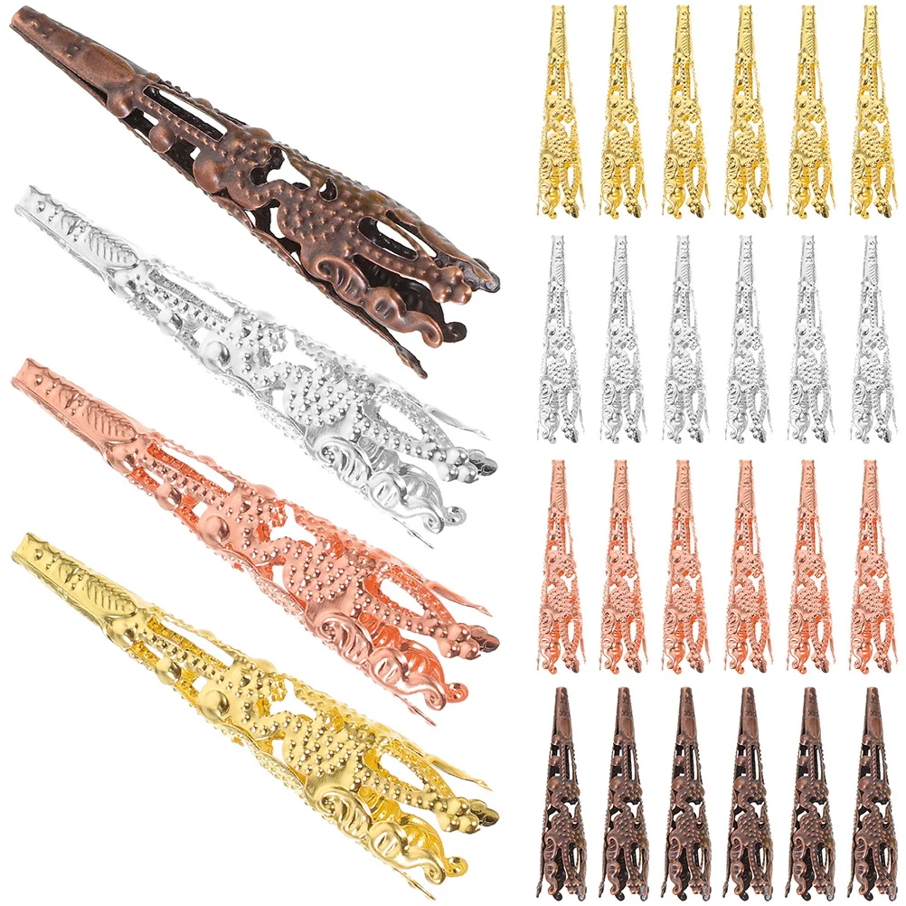 

60 Pcs Trumpet Flower Holder Craft Cones DIY Crafts Beads Caps Bracelets Materials Metal Spacer Jewelry Accessories