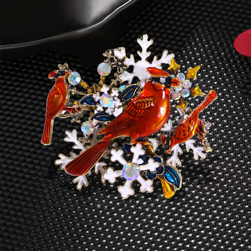 

High Grade Enamel, Simple Temperament, Bird Brooch With Diamond Inlay, Luxurious Animal Men's And Women's Clothing Accessories