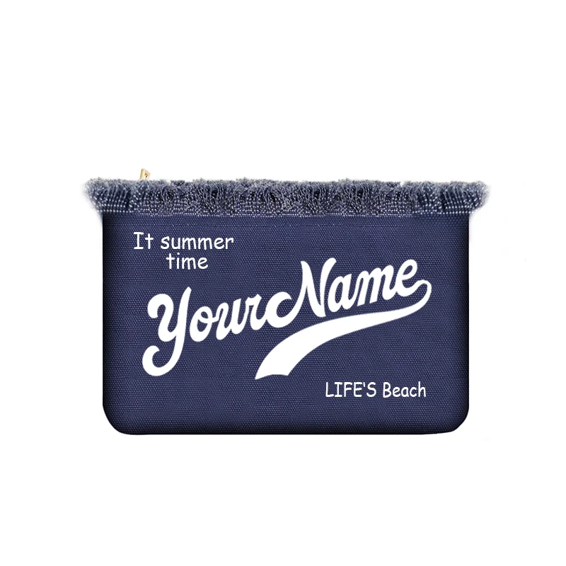 Customizable Name Leisure Fashionable Tassel Cosmetic Bag Canvas Cotton Women's Clutch Office Gifts Travel Beach Clutch Bag
Customizable Name Leisure Fashionable Tassel Cosmetic Bag Canvas Cotton Women's Clutch Office Gifts Travel Beach Clutch Bag