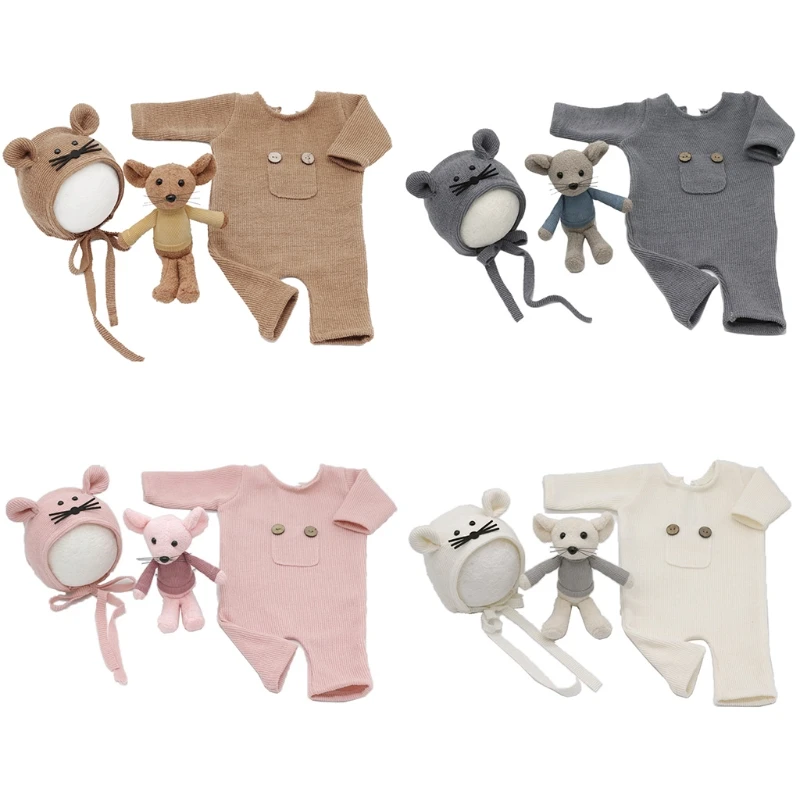 3 Pcs/Set Newborn Photography Props Baby Boy Girl Romper Hat Mouse for Doll Set Knitted Jumpsuit Mice for Head Wrap
3 Pcs/Set Newborn Photography Props Baby Boy Girl Romper Hat Mouse for Doll Set Knitted Jumpsuit Mice for Head Wrap