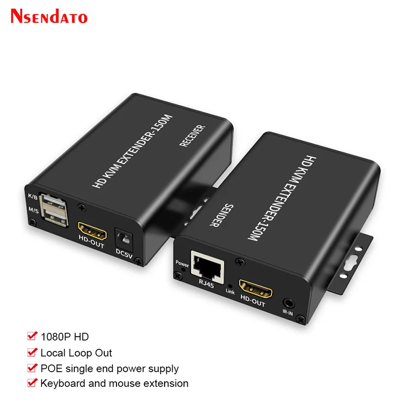 HDMI-Compatible KVM USB Extender 150M over Cat5e/6 Ethernet 1080P USB Extender HDMI-Compatible To RJ45 For DVD PC Keyboard Mouse
HDMI-Compatible KVM USB Extender 150M over Cat5e/6 Ethernet 1080P USB Extender HDMI-Compatible To RJ45 For DVD PC Keyboard Mouse