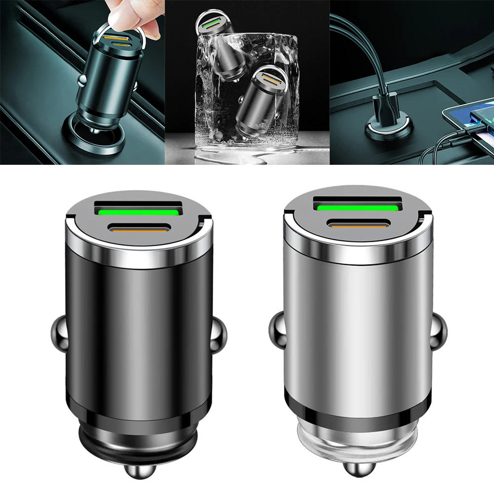 Car Charger 100W USB Type C Mini Metal Dual USB Fast Charger (Gray/Black, Invisible Pull Ring Type-+Max100W) Electric Parts
Car Charger 100W USB Type C Mini Metal Dual USB Fast Charger (Gray/Black, Invisible Pull Ring Type-+Max100W) Electric Parts