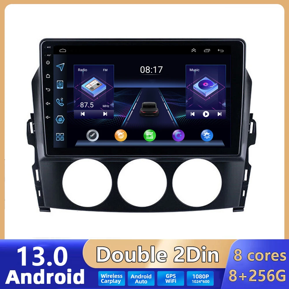 

Автомагнитола 4G + 64 ГБ для Mazda, стерео-система под управлением Android, с видеоплеером, GPS Навигатором, без DVD, для Mazda MX-5 MX5 III, 3 NC, Miata, 2008-2015, типоразмер 2 Din