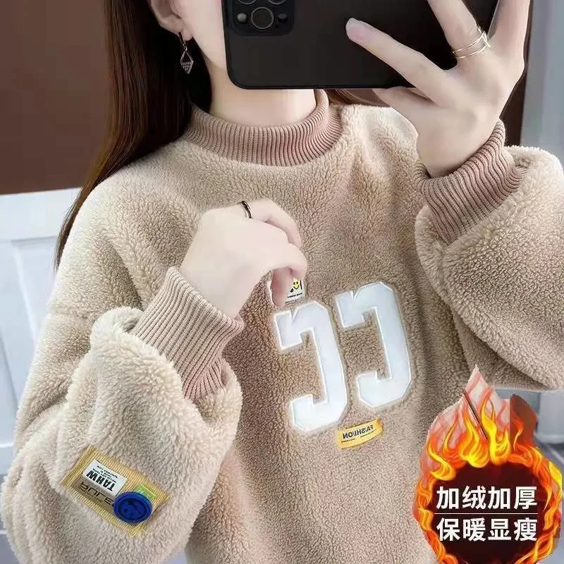 Thicken Sweater Womens 2023 New Autumn Winter Loose Plush Warm Sweatershirt O-neck Embroidered Pullover Oversized Top
Thicken Sweater Womens 2023 New Autumn Winter Loose Plush Warm Sweatershirt O-neck Embroidered Pullover Oversized Top
