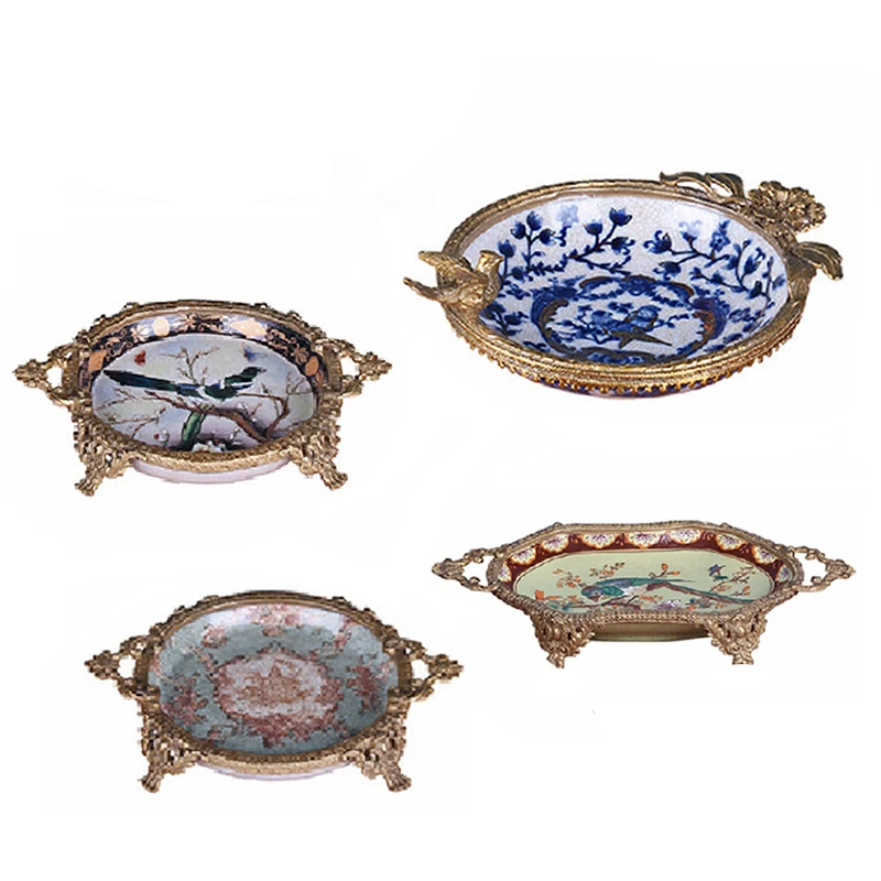 Pure Copper Fruit Plate French Living Room Tea Table Dried Fruit Plate Villa Storage Snacks, Candy Bowls, Decorative Ornaments 
Pure Copper Fruit Plate French Living Room Tea Table Dried Fruit Plate Villa Storage Snacks, Candy Bowls, Decorative Ornaments