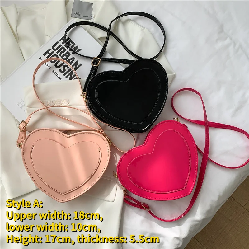 

PU Leather Crossbody Bags Purses Cute Peach Heart Shaped Handbags Trendy Fashion Simple Western Style Popular Bags for Women