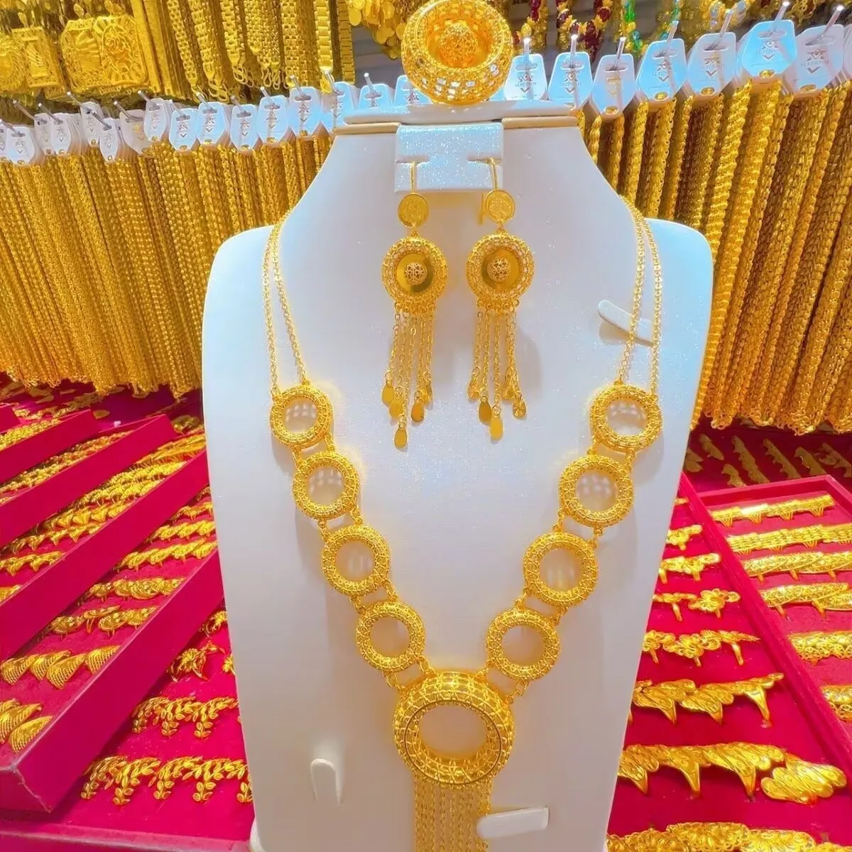 New 24K Gold Plated Necklace Earrings and Rings for Women's High End Wedding Romantic Party Mother's Jewelry Set 1 Mallzona S9265b1903e8246e6a2daaf4f8f5ffeac7 New 24K Gold Plated Necklace Earrings and Rings for Women's High End Wedding Romantic Party Mother's Jewelry Set Mallzona