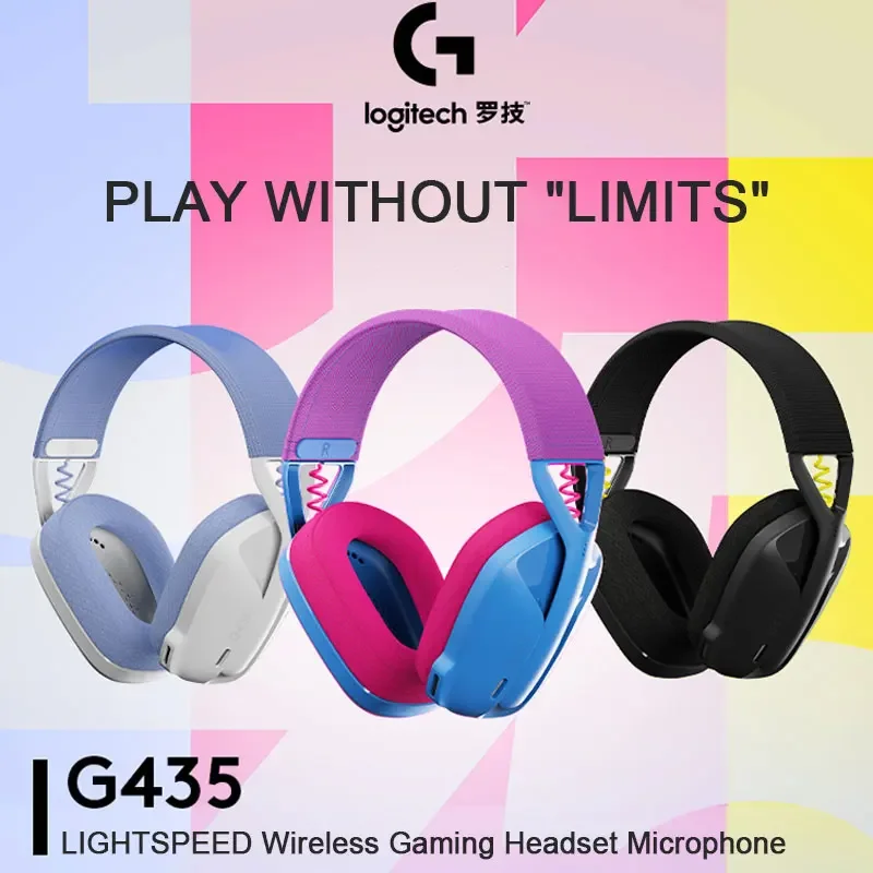 

Беспроводная игровая гарнитура Logitech G435 Lightspeed с Bluetooth, геймерские наушники с объемным звуком 7,1, наушники со встроенным микрофоном