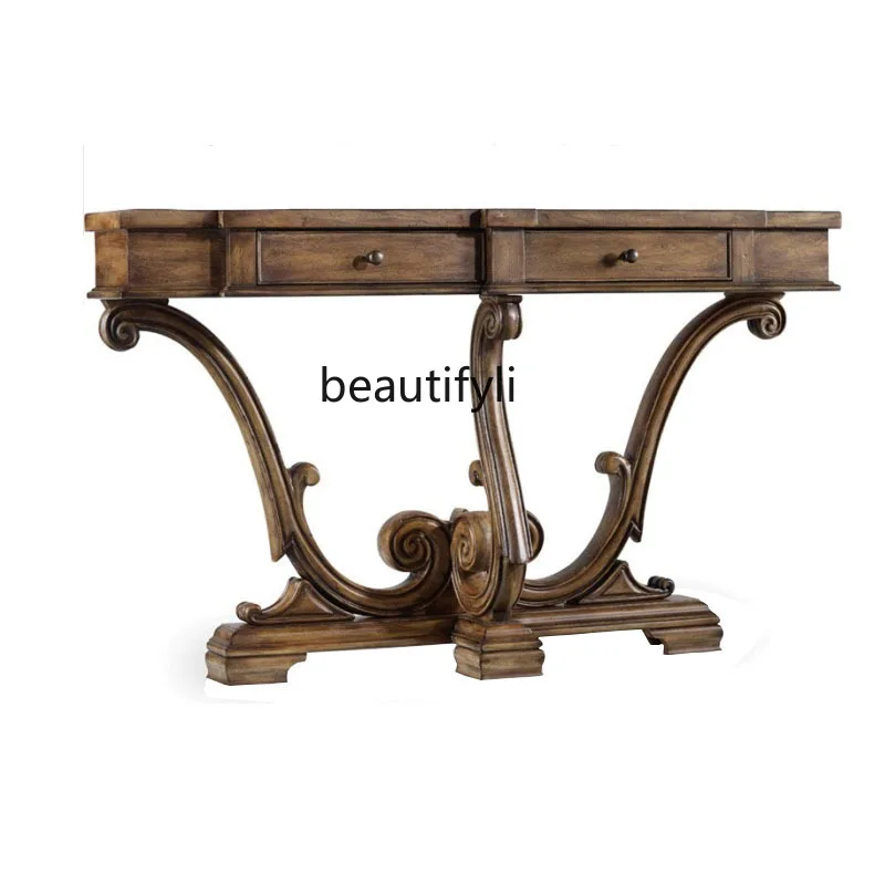 American Country Retro Solid Wood Console Tables Curio Cabinet Simple Lobby Entrance Cabinet Ultra-Thin
American Country Retro Solid Wood Console Tables Curio Cabinet Simple Lobby Entrance Cabinet Ultra-Thin