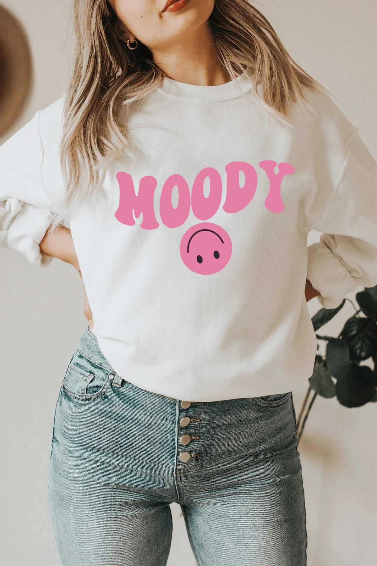 Свитшот Moody Smiley, пуловеры с рисунком счастливого лица, одежда в стиле преппи, свитшот с волнистой улыбкой, Женский Повседневный хлопковый винтажный Топ
Свитшот Moody Smiley, пуловеры с рисунком счастливого лица, одежда в стиле преппи, свитшот с волнистой улыбкой, Женский Повседневный хлопковый винтажный Топ