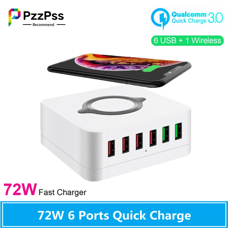 Зарядная Станция PzzPss с 6 USB-портами 72 Вт 10 |