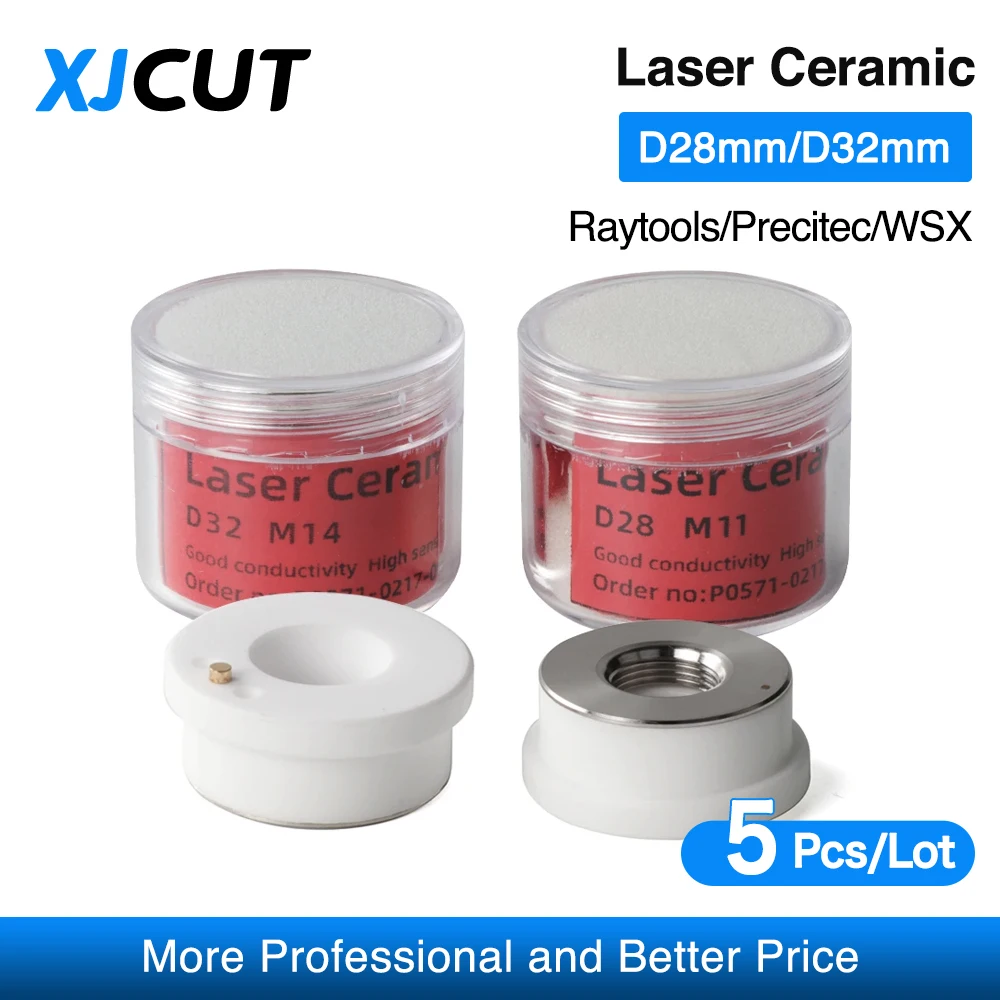 

5Pcs/Lot D28 D32mm Laser Ceramic Precitec/WSX/Raytools ceramic KT B2 CON P0571-1051-00001 Nozzle Holder For Fiber Laser Head