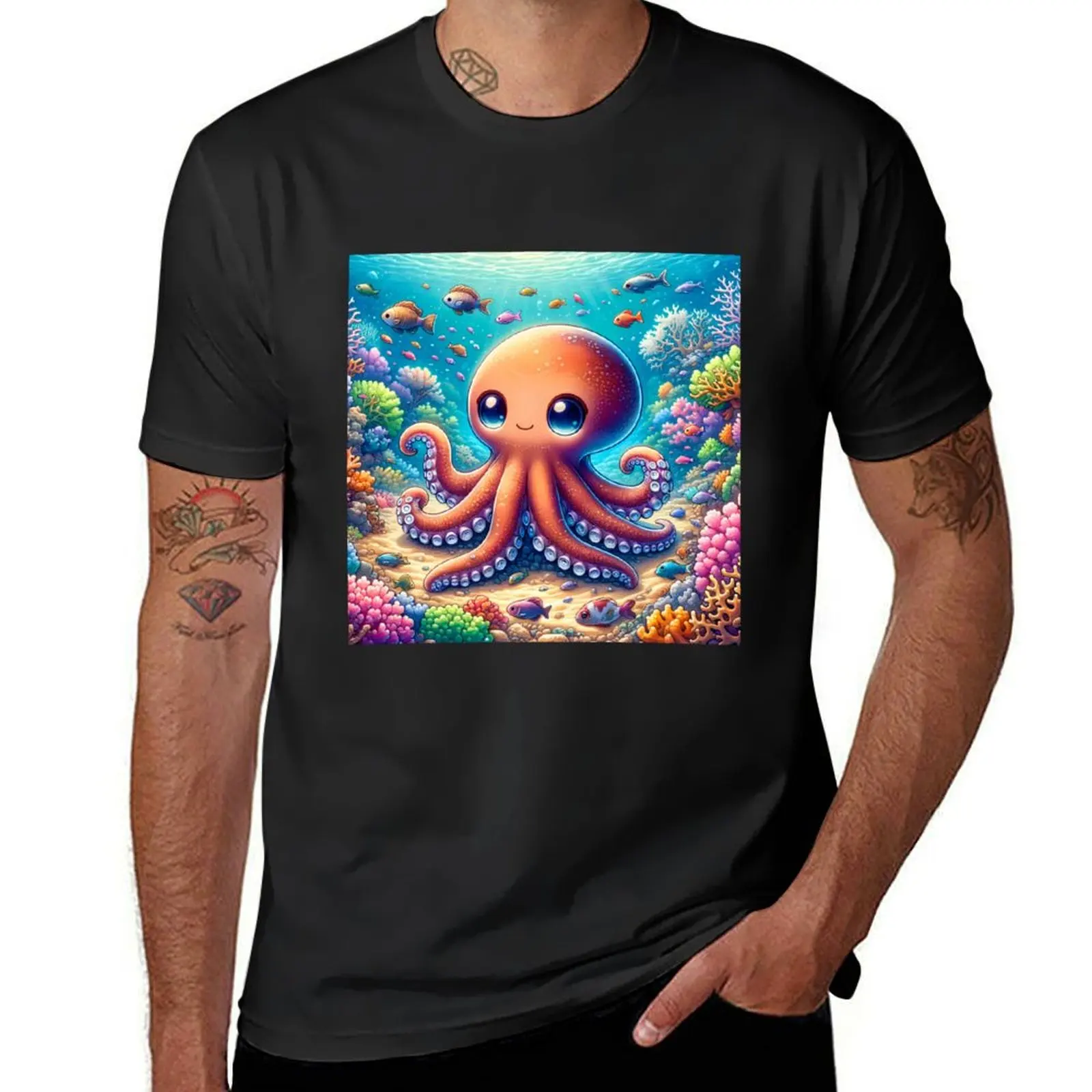 Cute octopus AI generated art, anime style, kawaii, underwater motif T-Shirt summer tops tees plus size tops men workout shirt
Cute octopus AI generated art, anime style, kawaii, underwater motif T-Shirt summer tops tees plus size tops men workout shirt