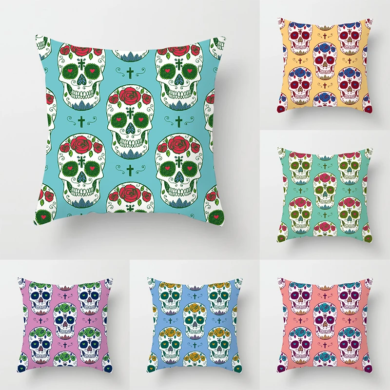 Fashion skull flower pillowcase decoration printing square pillowcase car sofa fashion cushion cover 45*45cm home decoration
Fashion skull flower pillowcase decoration printing square pillowcase car sofa fashion cushion cover 45*45cm home decoration