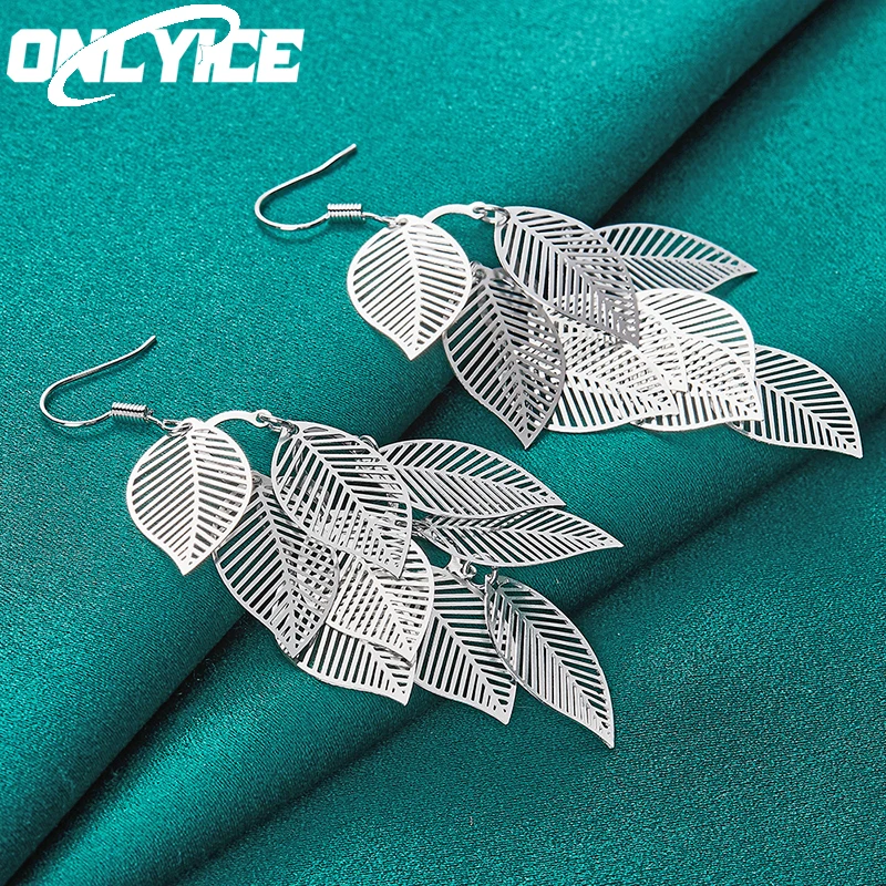 New Charm 925 Sterling Silver Earrings Women Fashion Jewelry Layered Hollow Leaves Tassel Long Drop Earrings Christmas Gifts
New Charm 925 Sterling Silver Earrings Women Fashion Jewelry Layered Hollow Leaves Tassel Long Drop Earrings Christmas Gifts