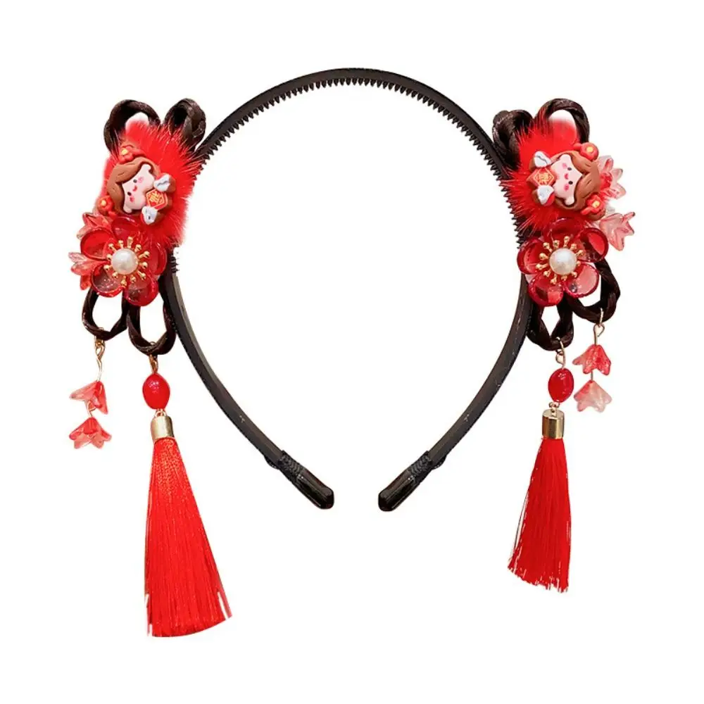 Red Hanfu Wig Headband Tang Suit Chinese Style Ancient Flower Tassel Headband Pigtail Wig Bow New Year Headwear Children
Red Hanfu Wig Headband Tang Suit Chinese Style Ancient Flower Tassel Headband Pigtail Wig Bow New Year Headwear Children