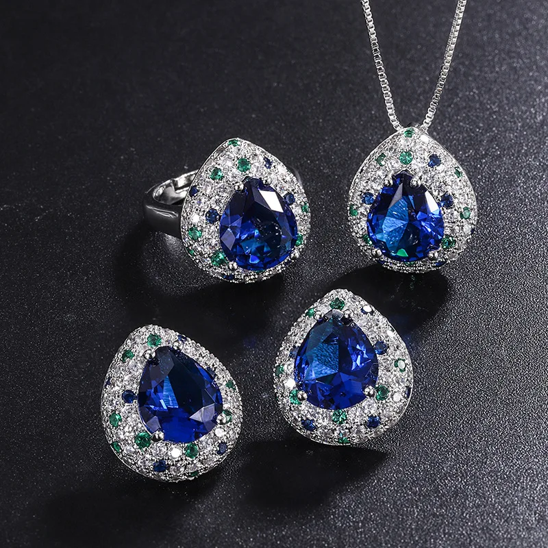 Retro Tanzanite Blue Gemstone Water Droplets Adjustable Ring Earrings Pendant Necklace Woman Jewelry 2023 Trend Gift Macrame
Retro Tanzanite Blue Gemstone Water Droplets Adjustable Ring Earrings Pendant Necklace Woman Jewelry 2023 Trend Gift Macrame