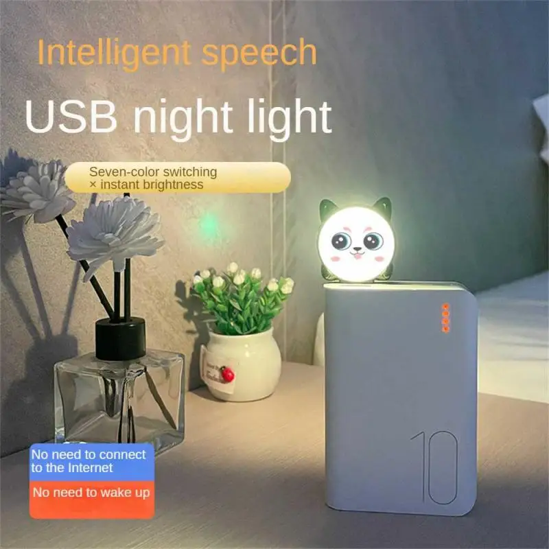 

Intelligent Voice Lovely Night Light Voice Control Soft Bedside Lamp Room Decoration Wall Mounted Lamps Usb Interface Convenient