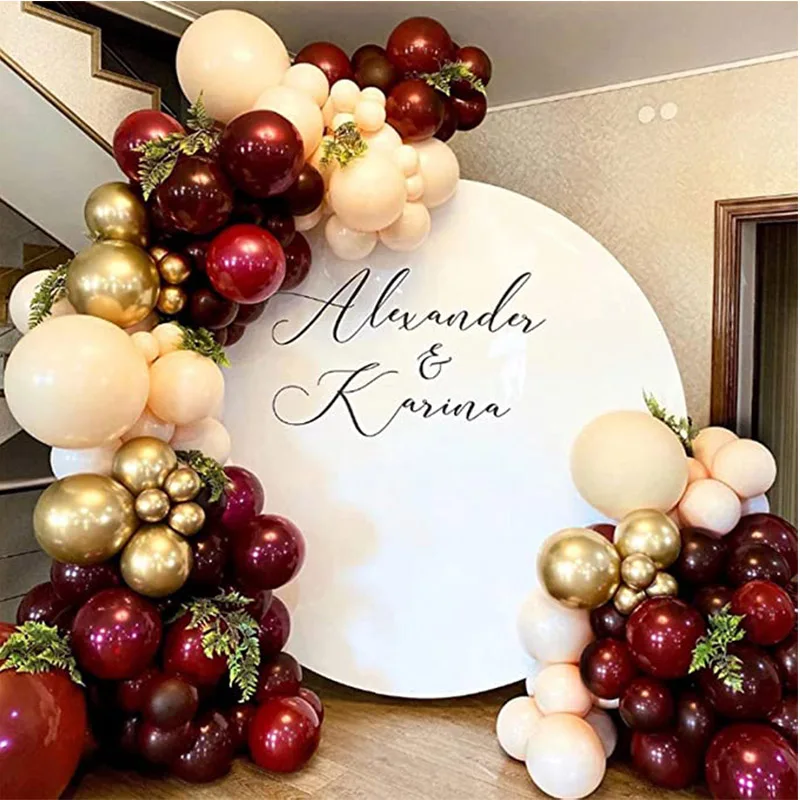 

Burgundy and Gold Balloon Garland Arch Kit for Valentines Day Wedding Bachelorette Birthday Bridal Baby Shower Decoration