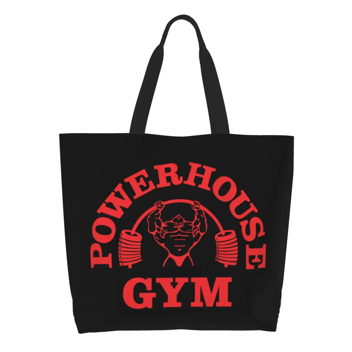 

Переработанная красная сумка для покупок в тренажерном зале, Женская Холщовая Сумка-тоут через плечо, моющиеся сумки для покупок для фитнеса и строительства мышц