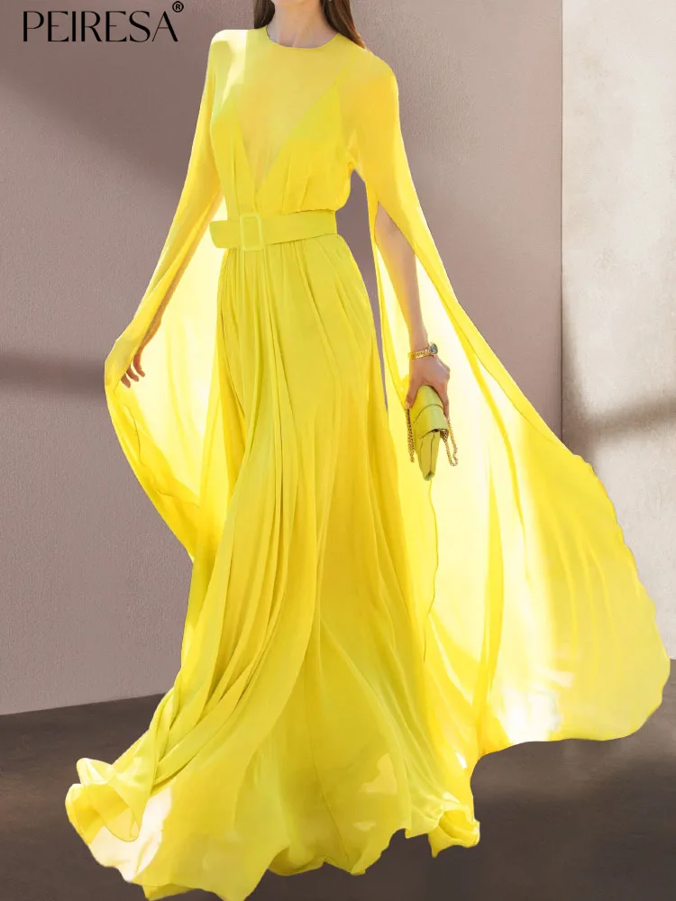 PEIRESA Luxury Dress Women 2023 Spring Summer Elegant O Neck Long Sleeve With Belt Chiffon Party Maxi Dresses Fashion Vestidos
PEIRESA Luxury Dress Women 2023 Spring Summer Elegant O Neck Long Sleeve With Belt Chiffon Party Maxi Dresses Fashion Vestidos
