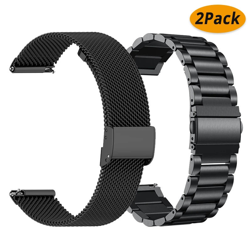 

20mm 22mm Watch Band For Amazfit GTS 2 mini/3/2e/GTS2/GTR 42mm/47mm/GTR2/2e/Stratos 2/3 Metal Watch Bracelet Amazfit Bip Strap