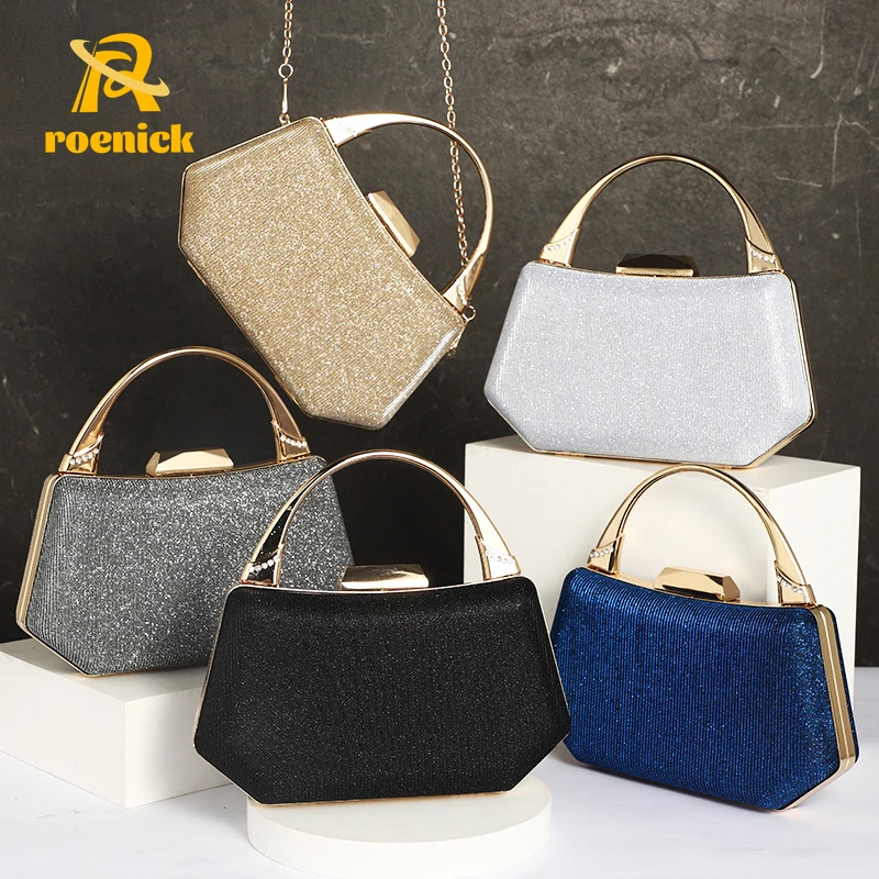 

ROENICK Women Banquet Diamonds Evening Bags With Handle Wedding Clutch Party Luxury Designer Handbags Purse Glitter Day Clutch