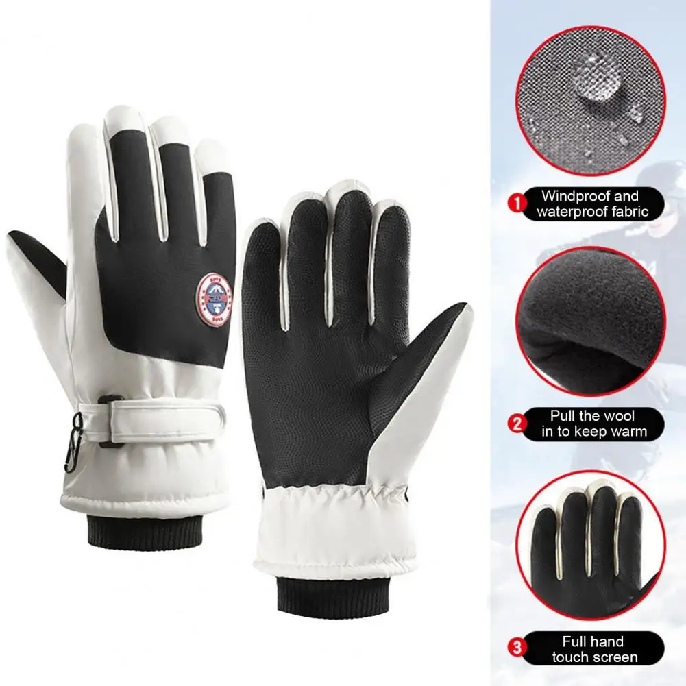 

Winter Ski Gloves Water-repellent Ski Gloves Winter Outdoor Sports Gloves for Women Men Touch Screen Full Finger for Running